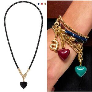 Set of 2 Roxanne Assoulin The Happy Cord Charm Necklace & Bracelet Black/Black